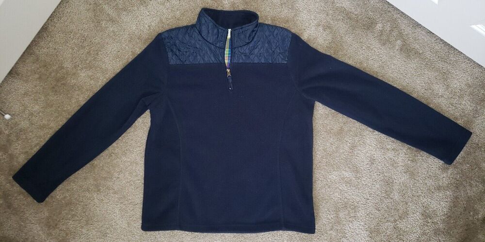 Caribbean Joe Blue Long Sleeve Sweater 1/4 Zip Soft Sweater Women's Large